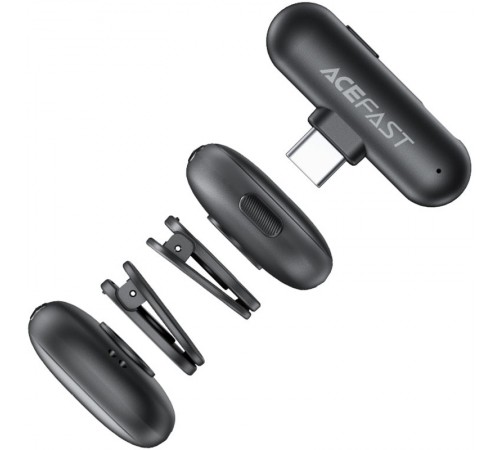 Петличний бездротовий мікрофон Acefast R1 Lightning Black