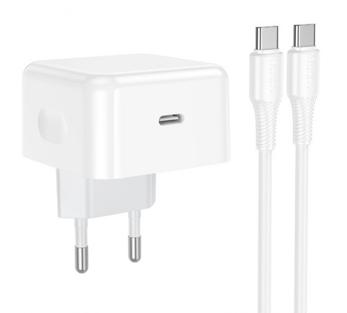 МЗП Hoco C161A Speed PD40W (1USB-C) + кабель Type-C to Type-C White