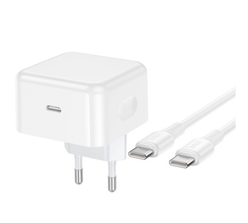 МЗП Hoco C161A Speed PD40W (1USB-C) + кабель Type-C to Type-C White