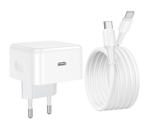 МЗП Hoco C161A Speed PD40W (1USB-C) + кабель Type-C to Type-C White