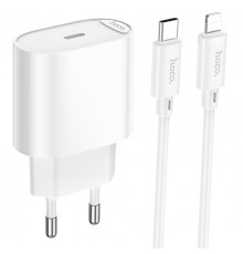МЗП Hoco C109A Fighter PD20W+QC3.0 (1USB-A/1C) + кабель Type-C to Lightning White