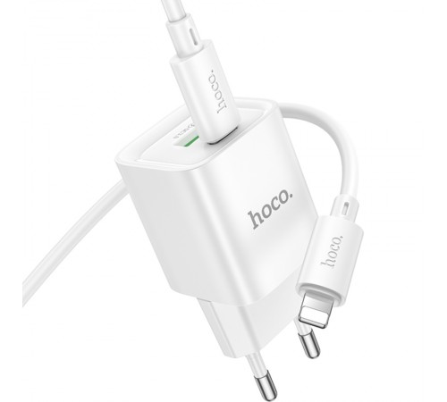 МЗП Hoco C147A PD20W+QC3.0 (1USB-A/1C) + кабель Type-C to Lightning White