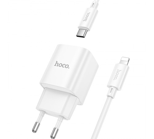 МЗП Hoco C147A PD20W+QC3.0 (1USB-A/1C) + кабель Type-C to Lightning White