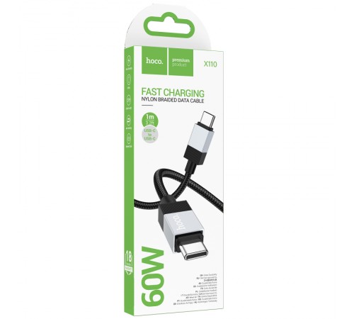 Дата кабель Hoco X110 Honorific USB to Type-C 3A (1m) Black