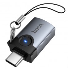 Перехідник Hoco UA46C Type-C Male to USB Female USB3.0 Metal gray