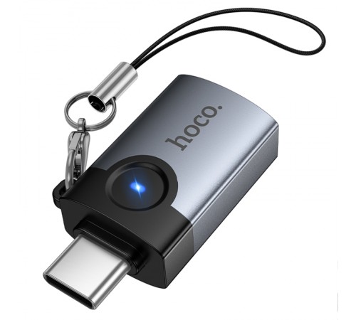 Перехідник Hoco UA46C Type-C Male to USB Female USB3.0 Metal gray