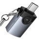 Перехідник Hoco UA46C Type-C Male to USB Female USB3.0 Metal gray