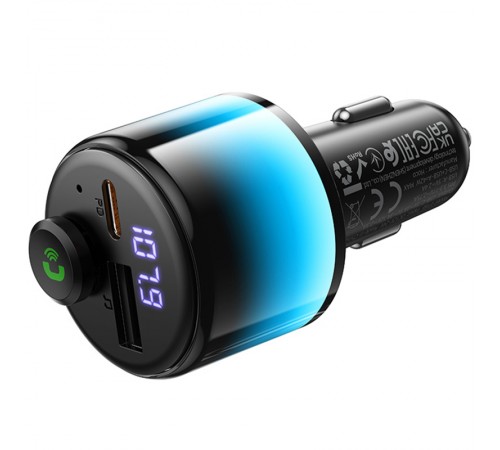 АЗП FM модулятор Hoco E166 Path PD42W+QC3.0 (1USB-A/1C) Black