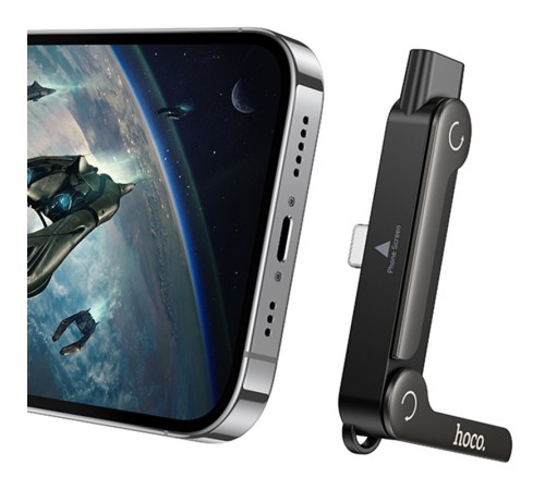 Перехідник Hoco UA47 Lightning male to Type-C female adapter Black