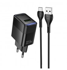 МЗП Hoco CS111A Lounge PD22.5W (1USB-C) + кабель USB to Type-C Black