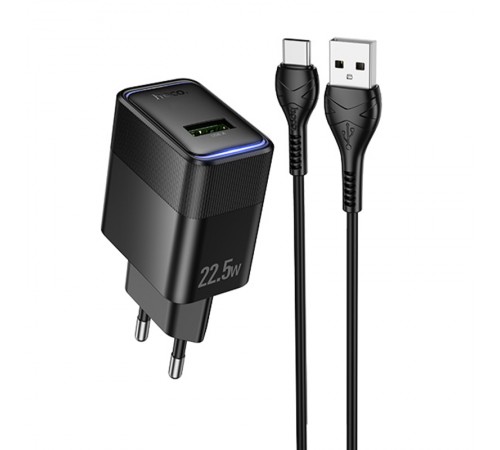 МЗП Hoco CS111A Lounge PD22.5W (1USB-C) + кабель USB to Type-C Black