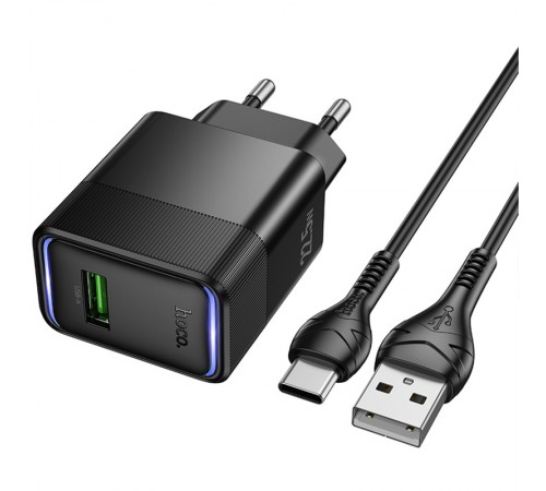 МЗП Hoco CS111A Lounge PD22.5W (1USB-C) + кабель USB to Type-C Black