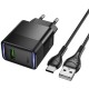 МЗП Hoco CS111A Lounge PD22.5W (1USB-C) + кабель USB to Type-C Black