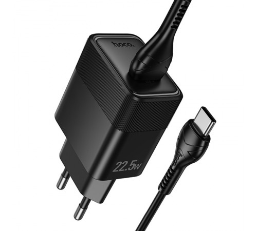 МЗП Hoco CS111A Lounge PD22.5W (1USB-C) + кабель USB to Type-C Black