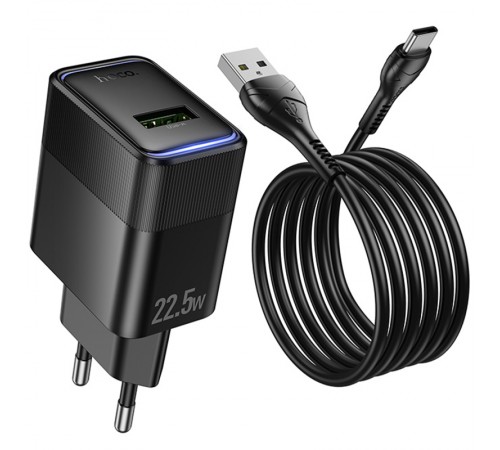 МЗП Hoco CS111A Lounge PD22.5W (1USB-C) + кабель USB to Type-C Black