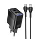 МЗП Hoco CS112A Lounge PD30W+QC3.0 (1USB-A/1C) + кабель Type-C to Type-C Black