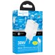 МЗП Hoco CS112A Lounge PD30W+QC3.0 (1USB-A/1C) + кабель Type-C to Type-C White