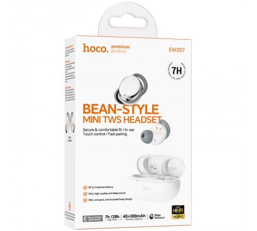 Бездротові TWS навушники Hoco EW207 Sound White