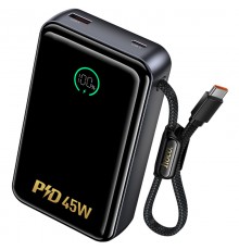 Портативний ЗП Power Bank Hoco Q54 Shine PD45W with cable 20000 mAh Metal gray