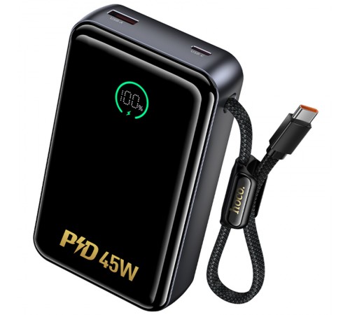 Портативний ЗП Power Bank Hoco Q54 Shine PD45W with cable 20000 mAh Metal gray