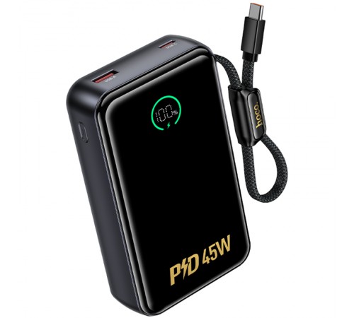 Портативний ЗП Power Bank Hoco Q54 Shine PD45W with cable 20000 mAh Metal gray