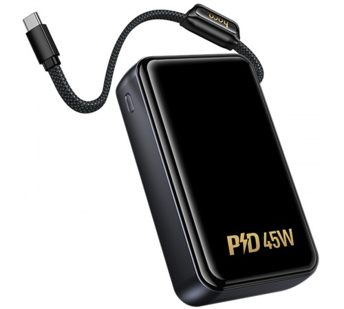 Портативний ЗП Power Bank Hoco Q54 Shine PD45W with cable 20000 mAh Metal gray