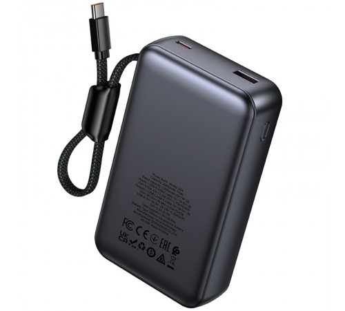 Портативний ЗП Power Bank Hoco Q54 Shine PD45W with cable 20000 mAh Metal gray