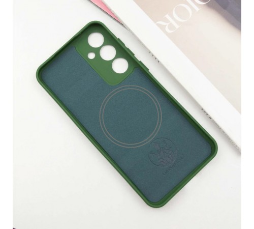 Чохол Silicone Cover Lakshmi Full Camera (AA) with Magnetic Fit для Samsung Galaxy A37 5G Зелений / Dark green