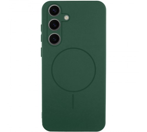 Чохол Silicone Cover Lakshmi Full Camera (AA) with Magnetic Fit для Samsung Galaxy A57 5G Зелений / Dark green