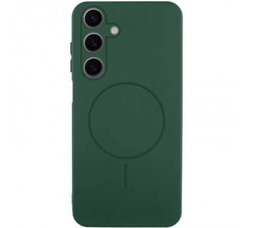 Чохол Silicone Cover Lakshmi Full Camera (AA) with Magnetic Fit для Samsung Galaxy A17 4G/5G Зелений / Dark green