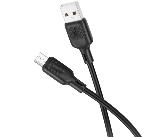 Дата кабель Borofone BX113 Lenny USB to MicroUSB 2.4A (1m) Black