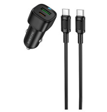 АЗП Borofone BZ34B Cloud PD20W+QC3.0 total 38W (1USB-A/1C) + кабель Type-C to Type-C Black