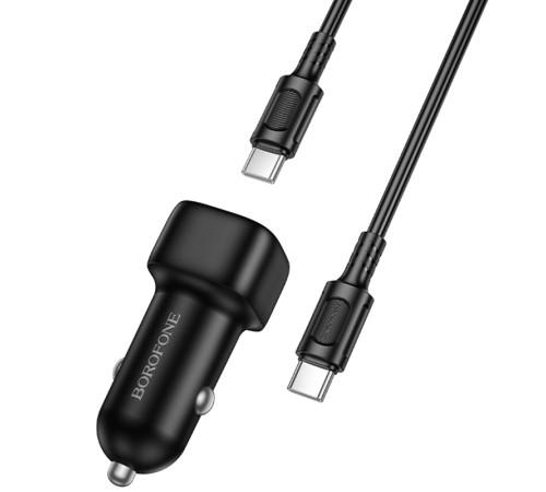 АЗП Borofone BZ34B Cloud PD20W+QC3.0 total 38W (1USB-A/1C) + кабель Type-C to Type-C Black
