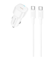 АЗП Borofone BZ34A Cloud PD20W (1USB-C) + кабель Type-C to Type-C White