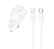 АЗП Borofone BZ34A Cloud PD20W (1USB-C) + кабель Type-C to Lightning White