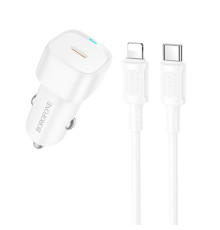 АЗП Borofone BZ34A Cloud PD20W (1USB-C) + кабель Type-C to Lightning White