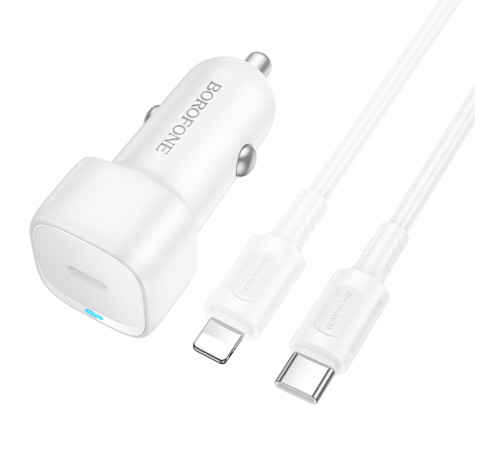 АЗП Borofone BZ34A Cloud PD20W (1USB-C) + кабель Type-C to Lightning White