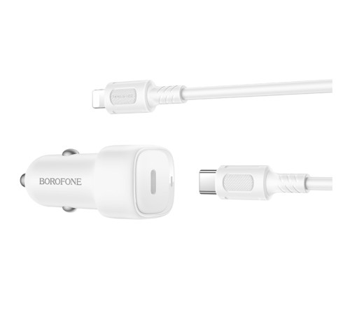 АЗП Borofone BZ34A Cloud PD20W (1USB-C) + кабель Type-C to Lightning White