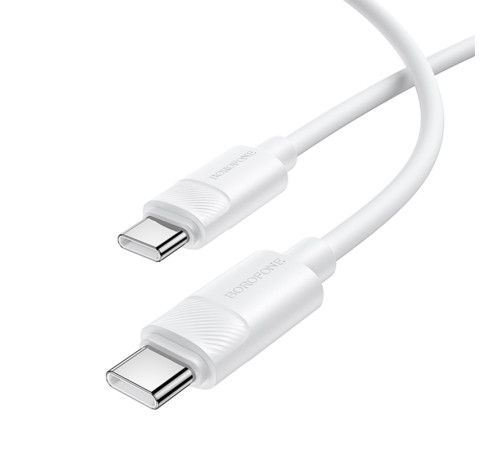 Дата кабель Borofone BX123 Leya Type-C to Type-C 60W (1m) White