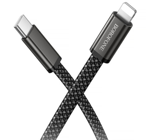 Дата кабель Borofone BX124 Peace Type-C to Lightning 30W (1m) Black