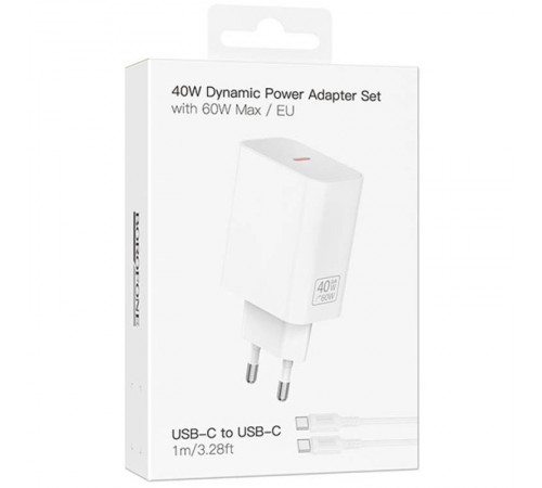 МЗП Borofone BA109A Star PD40W (1USB-C) + кабель Type-C to Type-C White