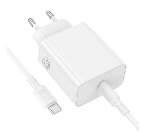 МЗП Borofone BA109A Star PD40W (1USB-C) + кабель Type-C to Type-C White