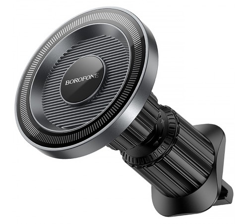 Автотримач Borofone BH122 Profit ring magnetic (air outlet) Black / Metal gray