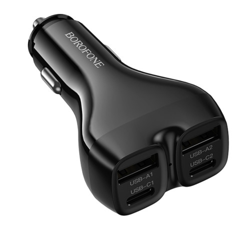 АЗП Borofone BZ35 Leader PD15W+QC3.0 total 30W (2USB-A/2C) Black