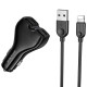 АЗП Borofone BZ35 Leader PD15W+QC3.0 total 30W (2USB-A/2C) + кабель USB to Lightning Black