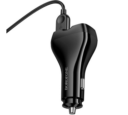АЗП Borofone BZ35 Leader PD15W+QC3.0 total 30W (2USB-A/2C) + кабель USB to Lightning Black