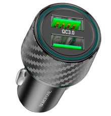 АЗП Borofone BZ21A Brilliant QC3 total 36W (2USB-A) Black