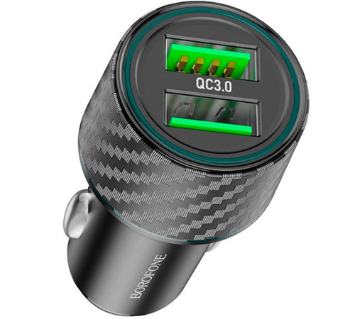 АЗП Borofone BZ21A Brilliant QC3 total 36W (2USB-A) Black