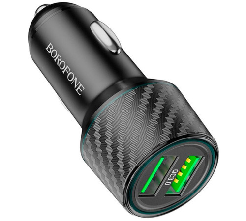 АЗП Borofone BZ21A Brilliant QC3 total 36W (2USB-A) Black