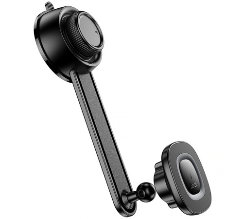 Автотримач з БЗП Hoco HW31 Crown Magnetic Wireless Charging 15W Black / Metal gray